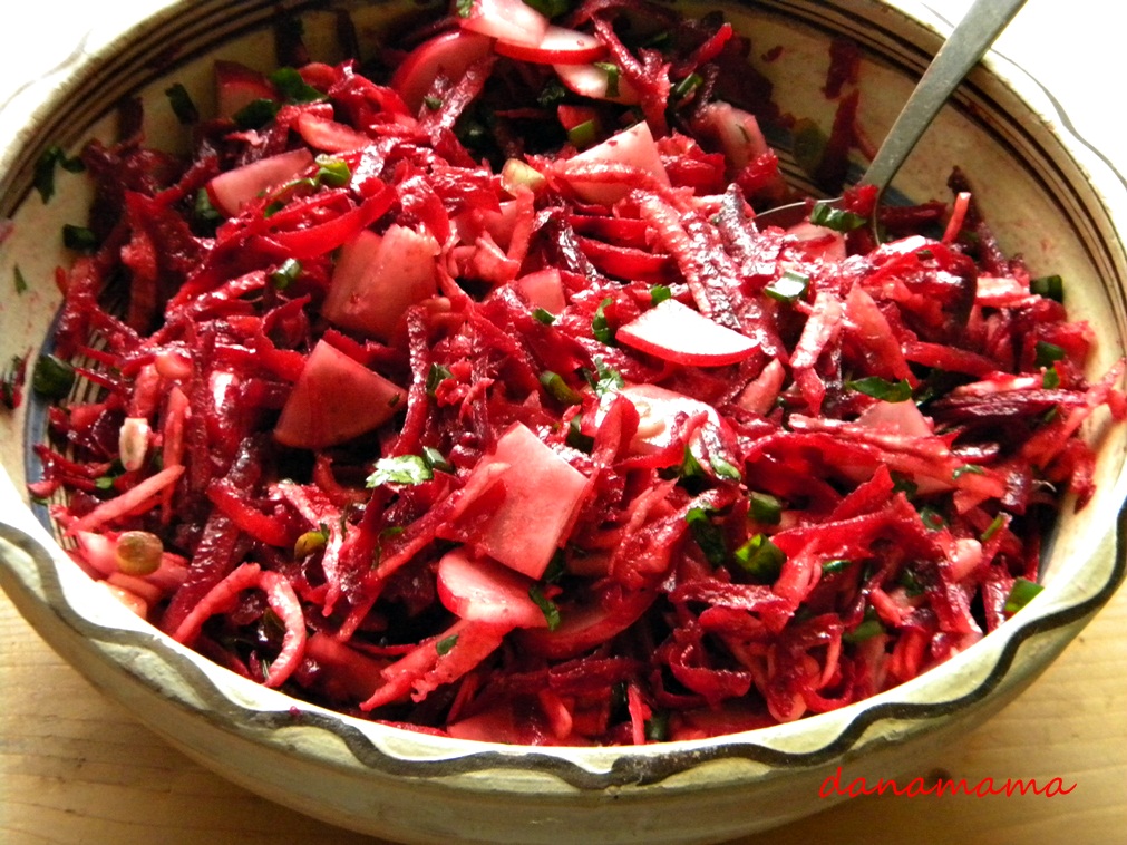 Salata de sfecla rosie cruda cu MORCOV